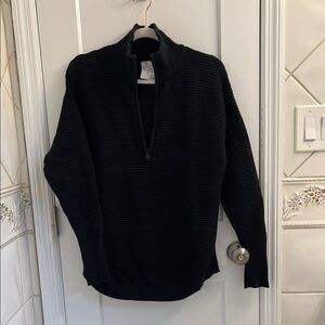 Aerie Black Half-Zip Sweater